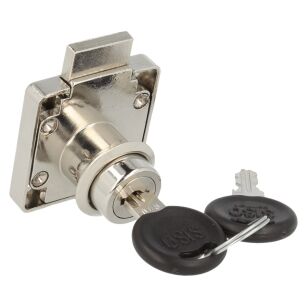 Zamek meblowy kwadratowy SISO X850 fi19x22mm jeden numer klucza D20 CK