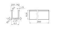 Profil U systemu SPUTNIK aluminium polerowane/2,5m - 3