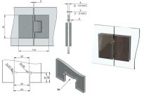 Zawias do kabiny prysznicowej TEX III 180 szkło-szkło 6-10mm mosiądz szczotkowany - 6