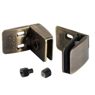 Zawias do drzwi szklanych 4-6mm SQUARE brązowy KOMPLET