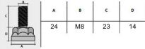 Stopka meblowa regulowana M8x23mm fi24 czarna - 3