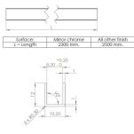 Profil U do kabin prysznicowych 8mm czarna anoda 2,5m - 2