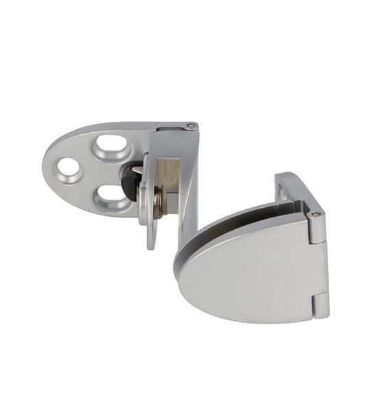 Zawias do drzwi szklanych 4-6mm BADGE II aluminium KOMPLET