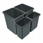 Zestaw koszy MERIL szary Z NAKLEJKAMI I FILTRAMI 2x20L+2x8L - 2