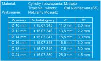 Zawias stołu cylindryczny fi18mm mosiądz - 4