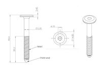 Śruba M6x50mm żółty ocynk - 5