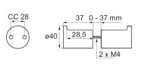 Gałka do kabin toaletowych WC fi40x37mm SS304 - 6