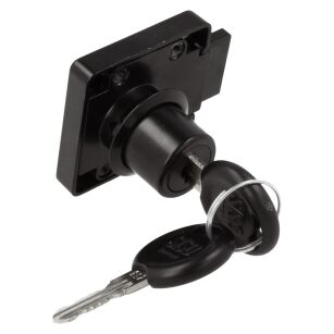 Zamek meblowy kwadratowy SISO X850 fi19x22mm lewy jeden numer klucza D20 CK czarny