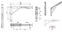 Wspornik półki składany 300mm SS304 - 2