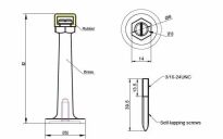Odbojnik mosiężny do drzwi WASP fi30x82mm polerowany czarna guma - 3