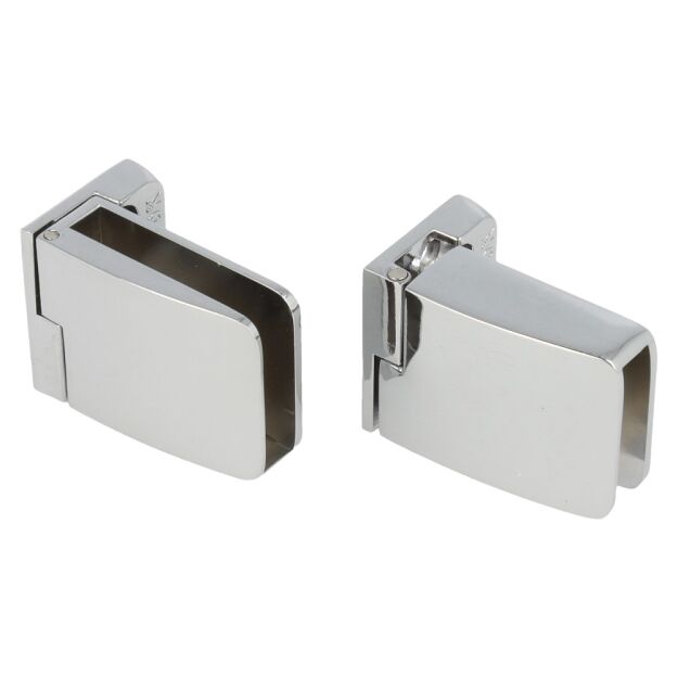 Zawias do drzwi szklanych 4-6mm SQUARE krótki chrom KOMPLET