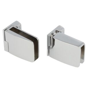 Zawias do drzwi szklanych 4-6mm SQUARE krótki chrom KOMPLET