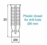 Złącze meblowe QUICK DOWEL 5057 tuleja fi8x30mm część żeńska - 3
