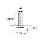 Stopka meblowa M8x30mm/PZD+klucz/czarna - 4