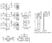 Zamek centralny SISO 1018 fi19mm L500mm zaczepy 3x13mm CK - 2