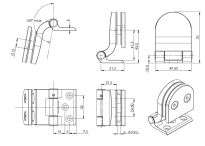 Zawias do drzwi sauny SUOMI aluminium - 4