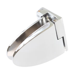 Zawias do drzwi szklanych 4-6mm BADGE krótki przelotowy prawy chrom