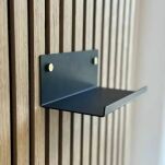 Półka do lameli ściennych stalowa 200x101x75mm czarny mat ACU - 6