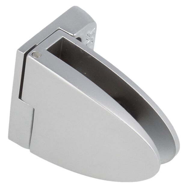Zawias do drzwi szklanych 4-6mm BADGE krótki przelotowy lewy aluminium