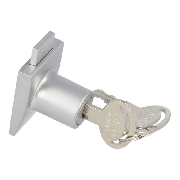 Zamek na klej UV do drzwi pojedynczych SQUARE jeden numer klucza D20 aluminium MK