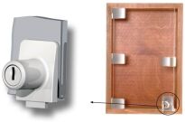 Zamek do drzwi szklanych pojedynczych SQUARE aluminium MK - 2