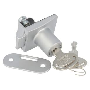 Zamek do drzwi szklanych pojedynczych SQUARE aluminium MK
