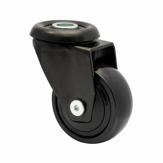 Kółko meblowe WAGNER 3C fi50 obrotowe z otworem 10mm czarne