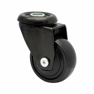Kółko meblowe WAGNER 3C fi50 obrotowe z otworem 10mm czarne