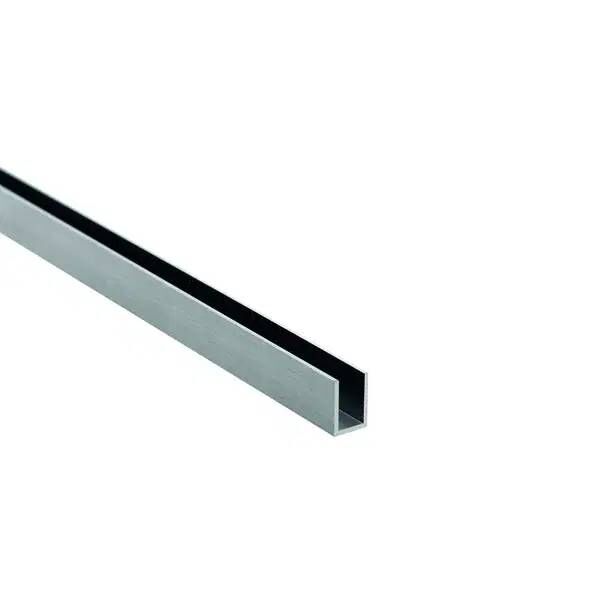 Profil U do kabin prysznicowych 10mm aluminium szczotkowane 3m