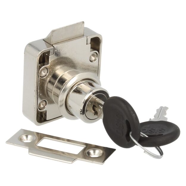 Zamek meblowy kwadratowy zatrzaskowy SISO X856 fi19x22mm