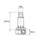 Stopka meblowa PIK z mufą M6x22mm/fi12m/czarna - 5