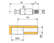 Medial Fix trzpień M6x34mm ocynk - 3
